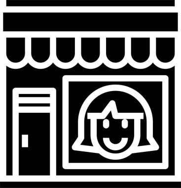 Güzellik salonunun minimalist vektör simgesi