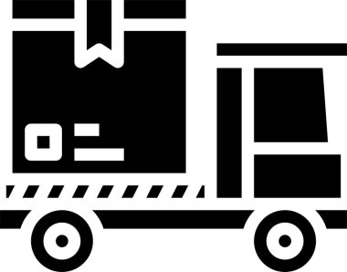 Yük kamyonunun minimalist vektör simgesi