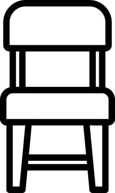 Sandalyenin vektör simgesi. biçim, beyaz arkaplanda düz bir semboldür