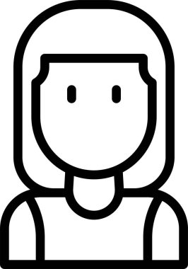 Kadın yüzünün vektör illüstrasyon simgesi 