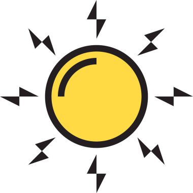 Güneş simgesinin vektör illüstrasyonu