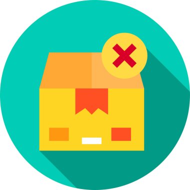 karton kutu düz simgesi, vektör illüstrasyonu