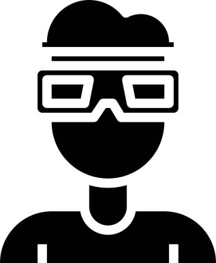 gözlük vektör simgesi içindeki avatar kişi 