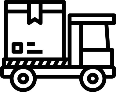 Yük kamyonunun minimalist vektör simgesi