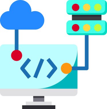 Bulut sunucusu web bilgisayarının vektör illüstrasyon simgesi