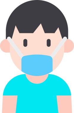 çocuk Avatar. Tıbbi maske takan çocuk