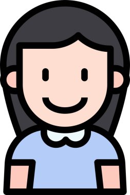 Tatlı kızın vektör çizimi 