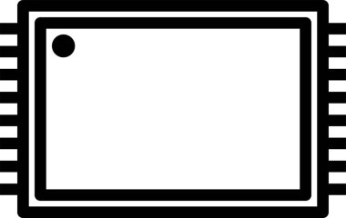 Dijital işlemci simgesi. Çip simgesi. Teknoloji simgesi