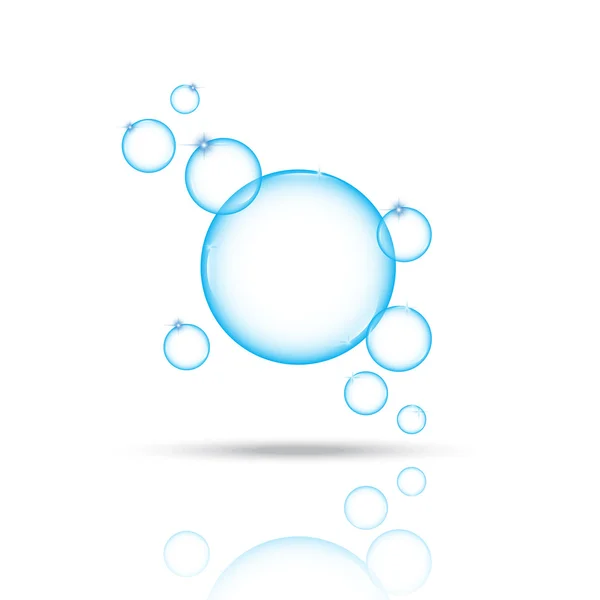 Glanzende blauwe bubbels vector illustratie — Stockvector