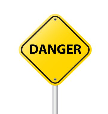 Il beyaz zemin üzerine sarı tehlike boş uyarı işareti vektör