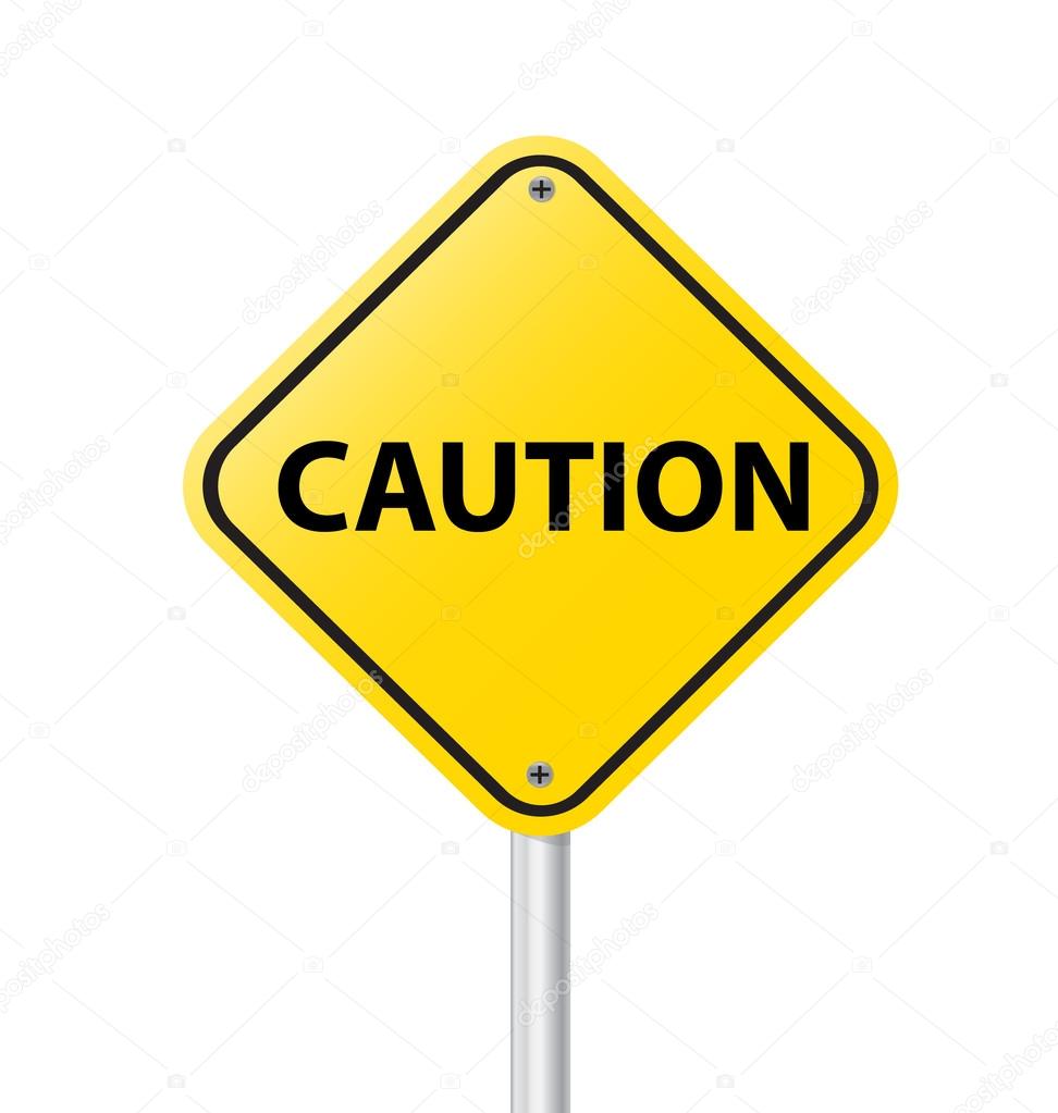 Yellow warning blank caution sign on a white background vector i