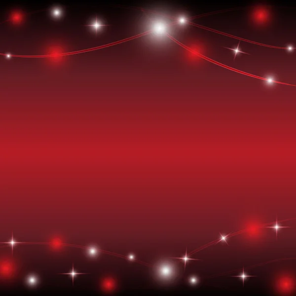 Red background with light star vector illustration — Stock Vector