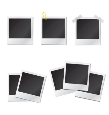 polaroid fotoframes instellen op witte background.vector백색 background.vector에 폴라로이드 사진 프레임 설정.