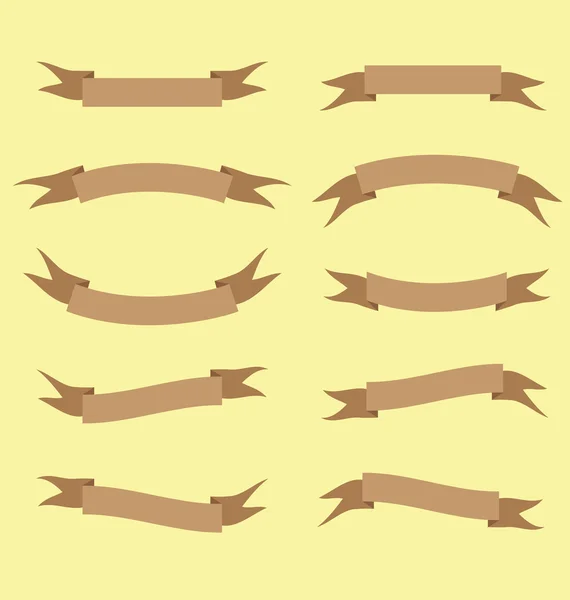 Brown ribbon banner vector illustration — Stock Vector