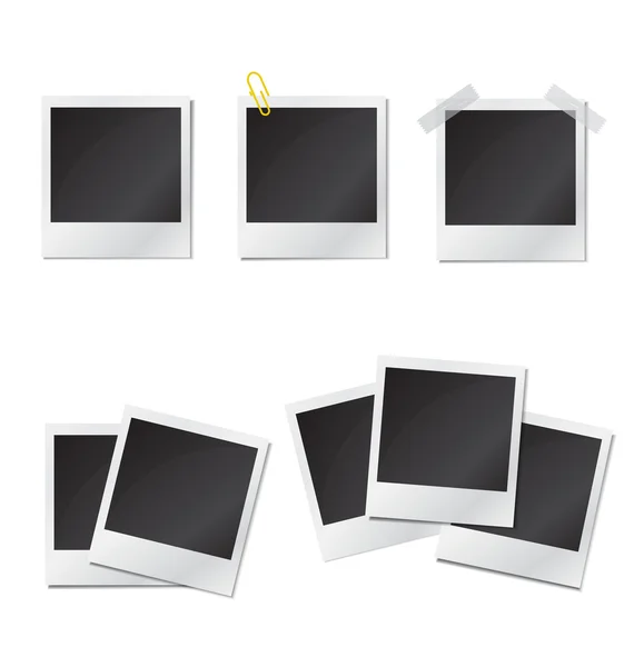 Polaroid fotoframes instellen op witte background.vector백색 background.vector에 폴라로이드 사진 프레임 설정. — Stockvector