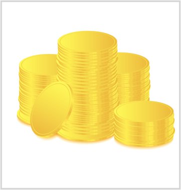 Altın sikke vektör çizim yığınları