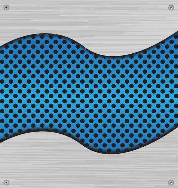 Metal doku arka plan vektör hastası mavi çelik ızgara — Stok Vektör