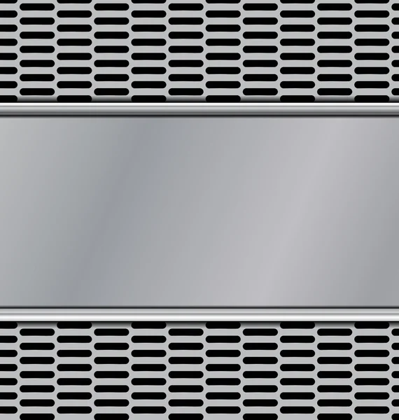 Metallstruktur auf schwarzem perforiertem Carbon-Lautsprechergrill — Stockvektor