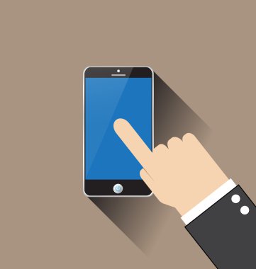 akıllı telefon vektör çizim dokunmadan el