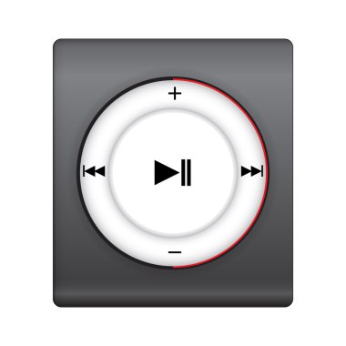 Kırmızı döngüsü hi-ışık ile siyah müzik çalar. vektör çizim