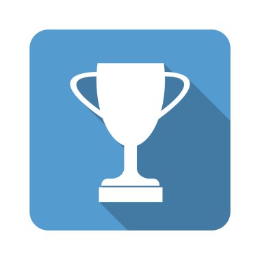 Trophy Kupası düz simgesi uzun gölge vektör çizim ile
