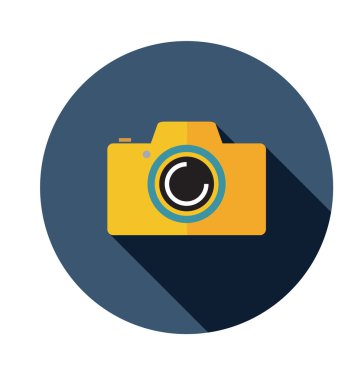 uzun gölge ile kamera düz simgesi