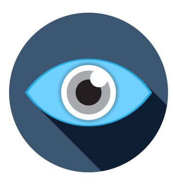 uzun gölge vektör çizim ile göz düz simgesini