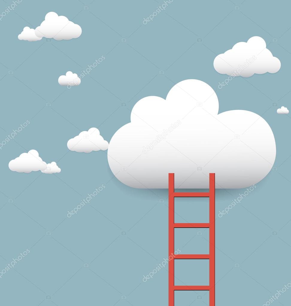 stairs leading to the clouds vector