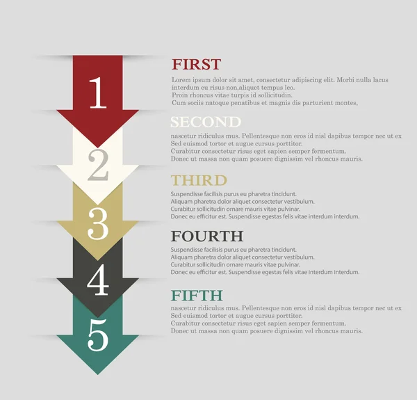 Oklar adımları tasarım. Infographic vektör