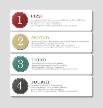 Daire renk web afiş sayı ile. vektör