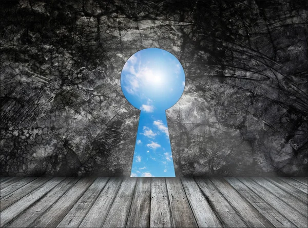 Ahşap zemin - başka bir dimens kapıya duvar üzerinde anahtar deliği