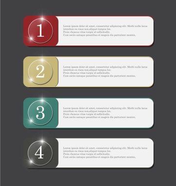 düğme renk dört adım ile vektör banner