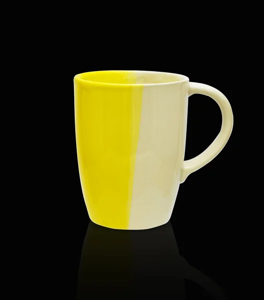 Ceramic mug. Isolated on black with clipping path — Stok fotoğraf