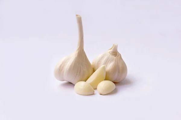 Σκόρδο σε λευκό φόντο — Φωτογραφία Αρχείου
