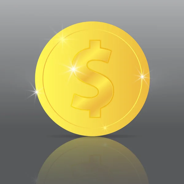 Oro moneda icono vector ilustración — Vector de stock