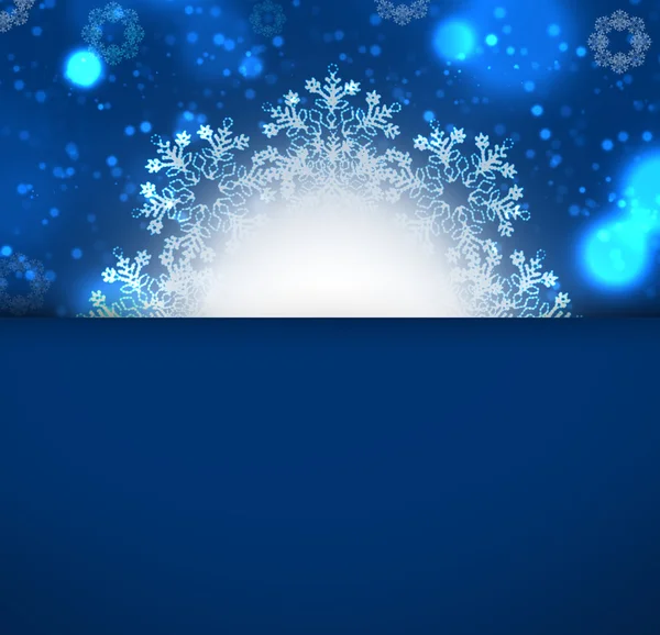 Natale sfondo blu con neve — Foto Stock