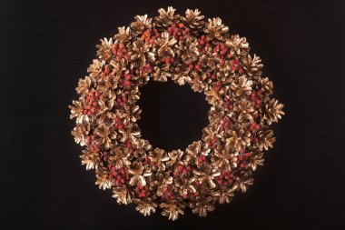 Altın Noel çelenk.