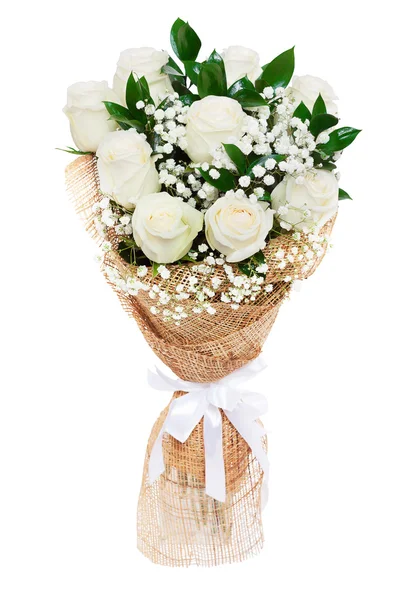 Beyaz güller düğün çiçekli kompozisyon Stok Fotoğraf