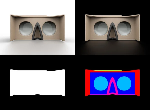 Realistic cardboard glasses virtual reality headsets. — Stock Photo, Image