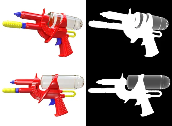 3D рендеринг комплекта водяного пистолета на белом фоне — стоковое фото