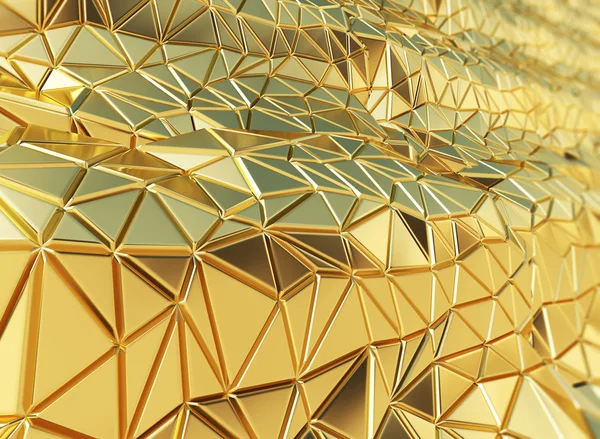 3D güzel parlak altın üçgen geometri işleme Tasarım bac