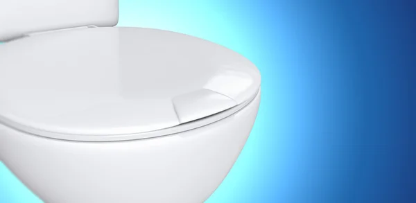3D-rendering närbild toalett placerar detalj textur i blå tonad bakgrund med kopia utrymme. — Stockfoto