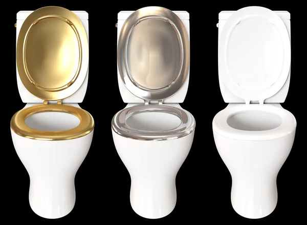 3D-rendering en uppsättning av en toalett skål — Stockfoto