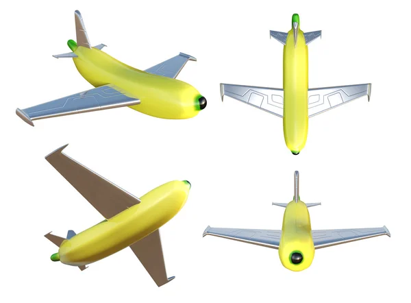 3D obrázek soubor banán letadla. — Stock fotografie