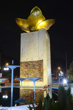 At night monument tower on Brawijaya Museum clipart