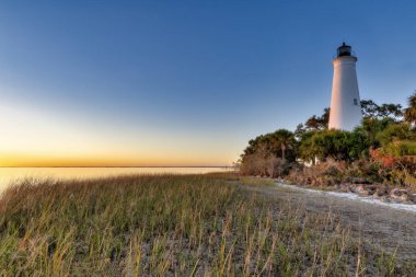 St. Marks Deniz Feneri, St. Marks Vahşi Yaşam Sığınağı, Florida, ABD. 11 / 24 / 2020 