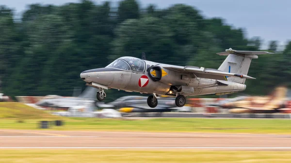 Fairford 15Th July 2017 Historic Saab 105 Trainer Aircraft Flight — Stock Photo, Image