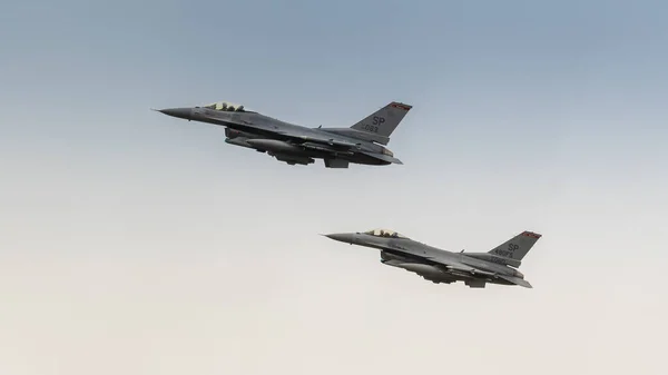Fairford Ngiltere Temmuz 2017 Usaf F16 Savaş Uçağı Çifti — Stok fotoğraf