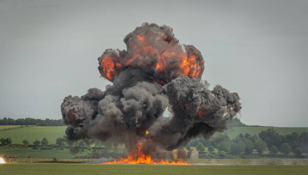 Large explosion in field