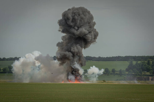 Large explosion in field